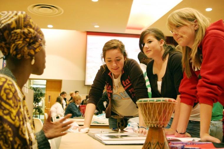 The NIU Study Abroad Fair gives students the chance to learn about opportunities for studying abroad as well as speak with individuals who have previously traveled abroad.