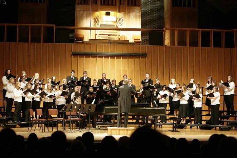 The NIU University Choir performs World Voices in the Boutell Memorial Concert Hall in this Oct. 15, 2009 file photo. 