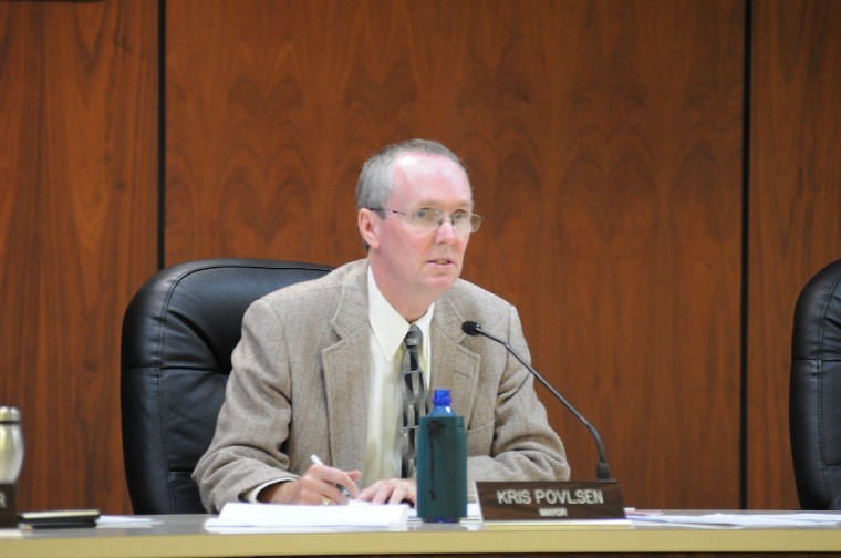 DeKalb Mayor Kris Povlsen discusses his appointments to the finance committee and the planning commission during Mondays city council meeting.