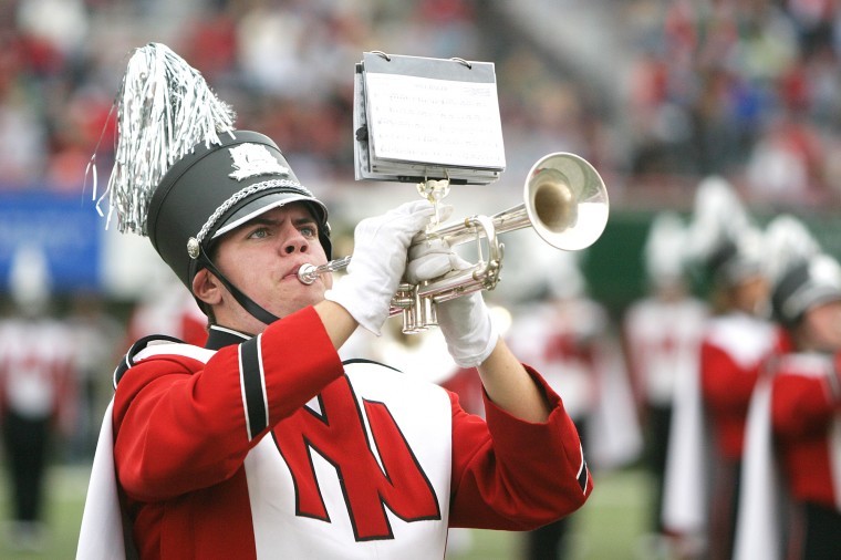 A band member plays during the halftime of the 2006 homecoming game.