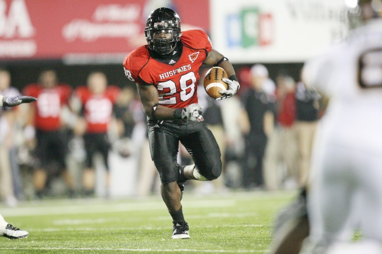 Northern Illinois running back Chad Spann rushed for three touchdowns in the Huskies 65-30 win over Toledo on Nov. 9.