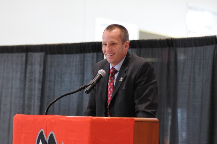 Dave Doeren answers questions at Mondays press conference. 