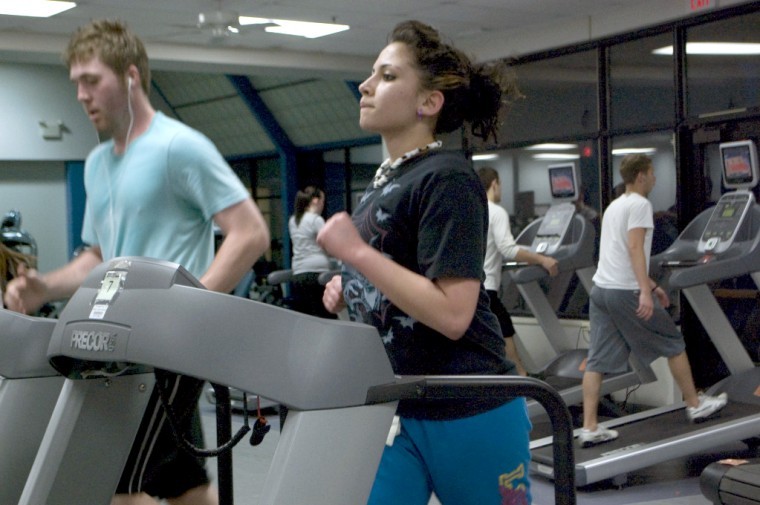 Nicole Gault | Northern Star
Freshman biology major Vanessa Gonzalez runs on a treadmill Wednesday night at the NIU Recreation Center. 