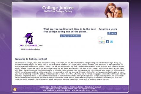 Screenshot CollegeJunkee.com, created by NIU alum Alex
Broches, has converted from a social networking website to a
college dating site.