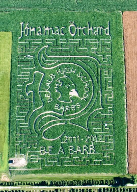 Courtesy Photo: The Jonamac Orchard, 19412 Shabbona Rd Malta,
IL, offers a corn maze as well as apple picking in the fall
season.
