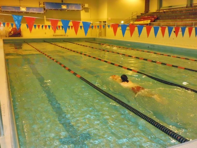 Students can get a good workout in by swimming laps in the Gabel
Hall pool or they can attend open swim at night.
