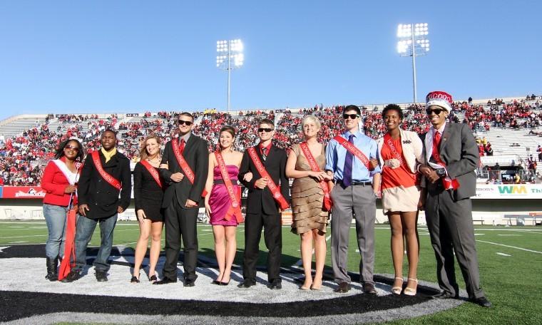 NIUs 2011 Homecoming court after the King and Queen were
announced at the game Saturday afternoon.
