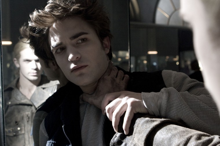 In this publicity photo released by Summit Entertainment, James
(Cam Gigandet) has a stranglehold on Edward (Robert Pattinson) in
Twilight. Breaking Dawn Part 1, the fourth film of the Twilight
saga, comes out Nov. 18.
