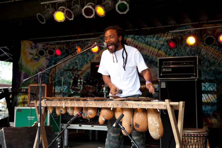 Mathew Tembo, graduate student in the School of Music, performs at the Midwest Reggae Festival in 2010 in Cleveland, Ohio.
