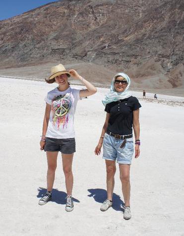 Giulia Zanini and her mother walk through Death Valley, California. Zanini is an NIU student who traveled to DeKalb from Lecco, Italy.
