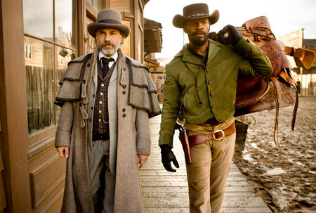 Christoph Waltz, left, and Jamie Foxx star in Columbia Pictures' "Django Unchained."