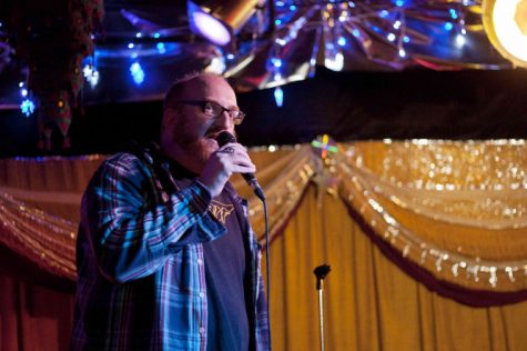 Comedian Brian Posehn performs his stand-up comedy act at the House Cafe on Friday night. His stand-up focused on personal anecedotes and his love for all things nerdy, particularly Star Wars.
