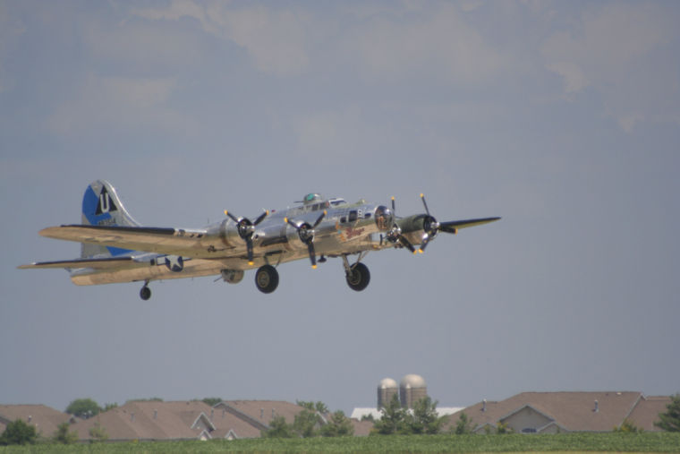 One of the last flying B-17 bombers from World War II takes off July 22 at the DeKalb Taylor Municipal Airport. Co-piloted by Sycamore resident Fred DeWitt, this airplane was built in 1944 and was used on many missions throughout World War II.