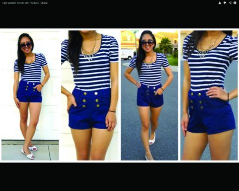 High-waisted shorts work in fall