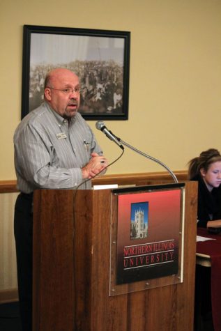 DeKalb Mayor John Rey visited the Skyroom Sunday during the Student Association's Senate meeting to speak to members of SA. Rey said the city and NIU are looking to bridge gaps by communicating with city departments and officials and the student body, and by reaching out to student groups and organizations.