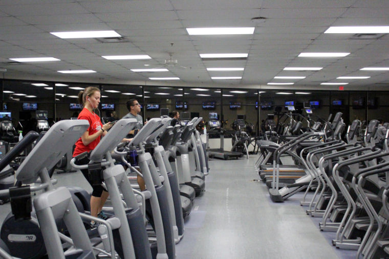 Students exercise at the Recreation Center Friday night. The Student Association is looking into how the Rec is funded since it has only received 57 percent of the funding it has requested over the last three years.