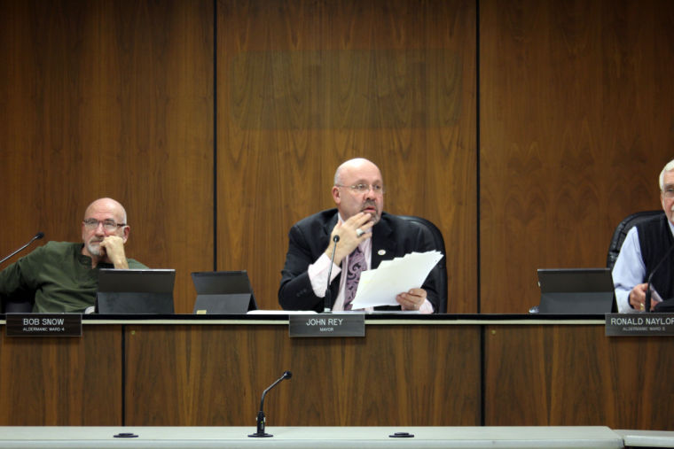 DeKalb Mayor John Rey discusses the proposed amendment to the annexation agreement for the Glidden Crossing subdivision at City Council Nov. 25.