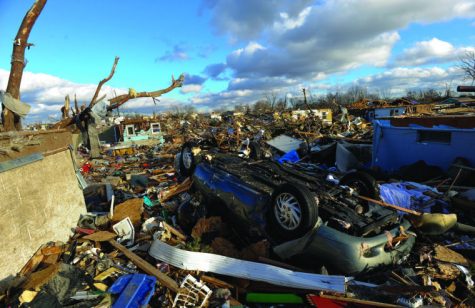A neighborhood in the Devonshire subdivision of Washington, Ill., is left in ruins after a tornado tore through the northern part of the town on Sunday. Members of Alpha Phi Omega, a service fraternity, are collecting items for care packages to send to the victims of the tornado. Student volunteers will also work with the Red Cross.