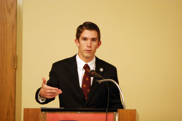 Senator Dillon Domke told the Student Association Senate at its meeting Sunday that he wants to focus on increasing student involvement as a way to improve NIU’s retention rate. Domke was elected as the spring Senate speaker.