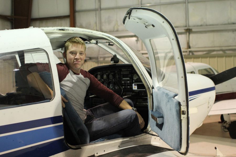 Danny Krammer sits in his plane Wednesday at the DeKalb Taylor Municipal Airport, 3232 Pleasant St. Krammer finished his yearlong pilot training Sept. 16 and is now focusing on other goals, like obtaining a commercial license and an Airline Transport Pilot license.