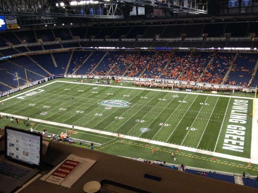 Ford Field in Detroit before the start of the NIU-Bowling Green MAC Championship 2014 game.