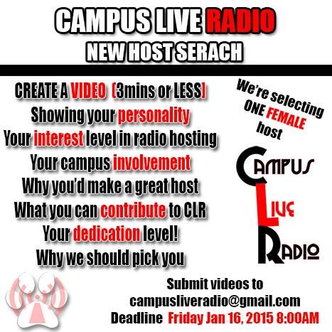Campus Live Radio looks for female host