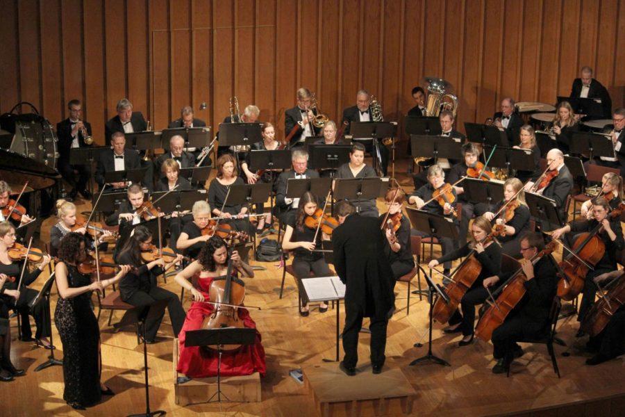 The Kishwaukee Symphony Orchestra performs Oct. 11 in the Boutell Memorial Concert Hall. The concert featured the world premiere of composer Adam Silverman’s “The Hedgehog’s Dilemma: Concerto for Violin and Cello,” which had solos from sisters Elisa and Amy Sue Barston.