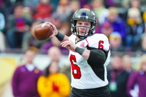 Former redshirt quarterback Jordan Lynch prepares for a throw during an Oct. 19 game against the Central Michigan Chippewas. The Huskies would go on to win by a margin of 21 points.