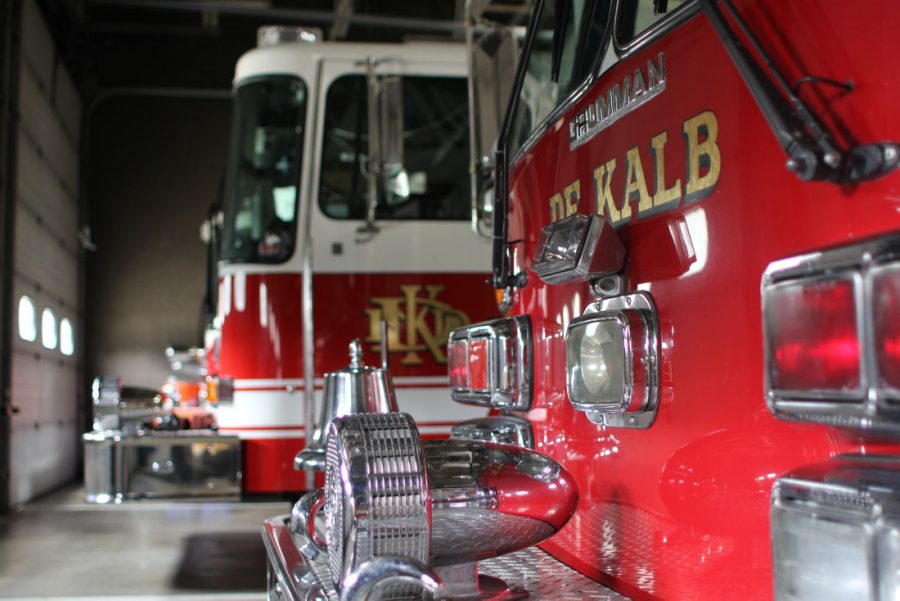 DeKalb fire trucks sit in the DeKalb Fire Department Station No. 1 garage on Sept. 27. The fire department will hold a chili cook-off to raise funds for winter coats for DeKalb children in need.