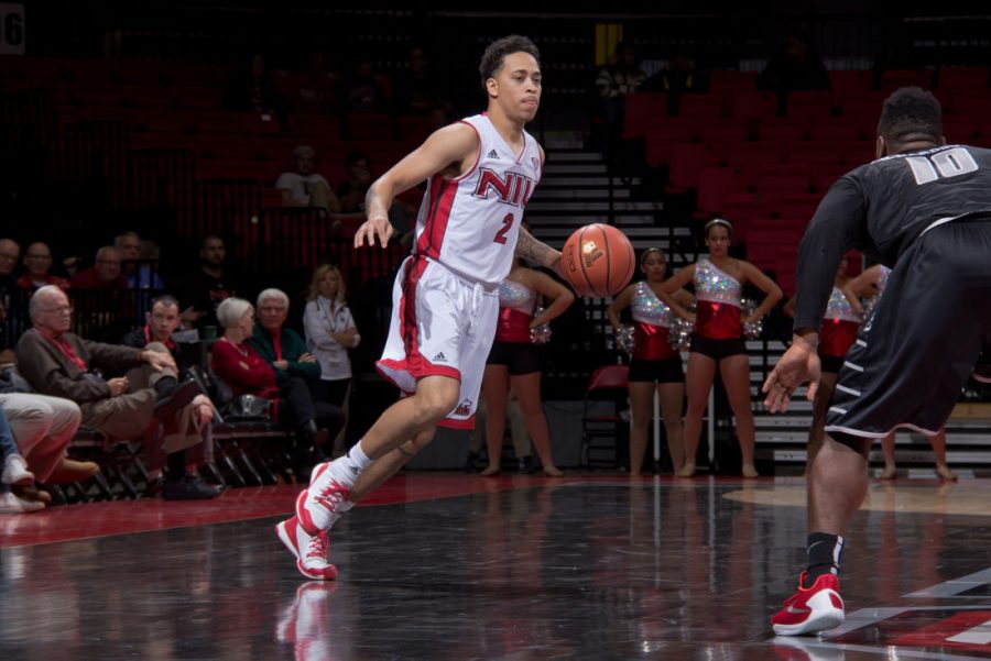 Freshman guard Laytwan Porter advances the ball in Friday’s game against Cal State Northridge. He went on to score 11 points and three rebounds in his first career game.
