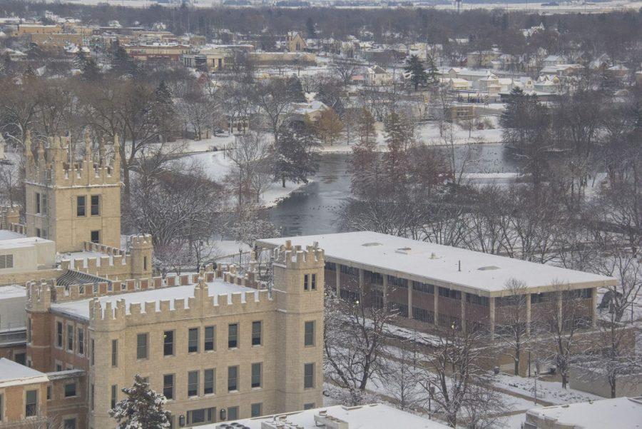 The NIU campus is covered by snow Sunday. DeKalb County recorded 7.5 inches of snow on Nov. 20 and Saturday, according to the National Weather Service. A slight chance of rain and snow is expected for Friday.