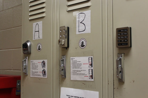 Potential new locks are on display in the Recreation Center. Student Association President Nathan Lupstein and Michael Agro, SA director of Athletics and Recreation, will be meeting this week to establish a budget for the new locks that are to be installed in the Recreation Center lockers. 