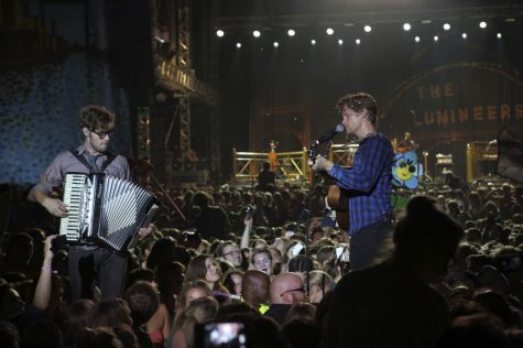 Stealth Ulvang (right) and Wesley Schultz of the The Lumineers perform at the MS Dockville Music Festival in Hamburg, Germany in 2013. The Lumineers released their second studio album “Cleopatra” on Friday April 8 and while the lyrics on the album are meaningful, the overall tone remains dark, said Scene Columnist Alexis Malapitan.