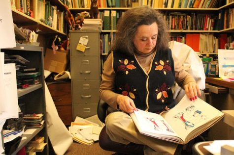 Virginia Naples, a professor of 32 years in the biological studies department, takes a break from her ongoing research on gender pay inequality at NIU. She has been studying gender pay inequality for more than 20 years.