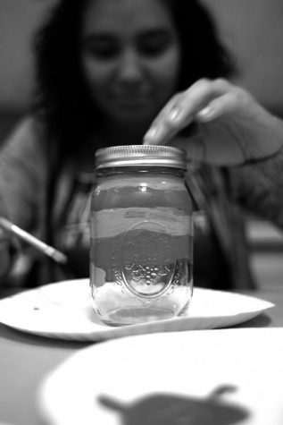 Marcie Ruiz, freshman elementary education major, participates in DIY Night Monday at the Holmes Student Center.