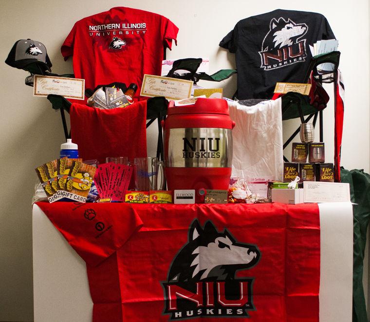 The prizes (above) include two foldable chairs, NIU gear like T-shirts and food gift certificates.