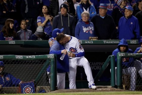 Cubs outfielder Albert Almora reacts during the ninth inning of game five of the NLDS against the Los Angeles Dodgers Oct. 19. The Dodgers won game five 11-1 to defeat the Cubs 4-1 in the series.