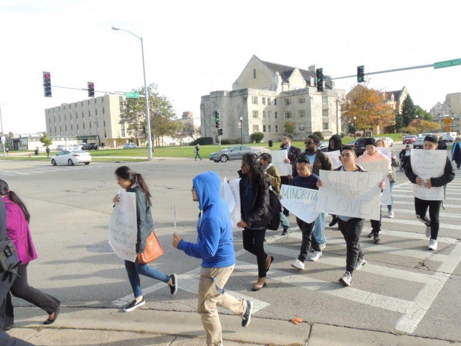 Students involved with the Asian American Resource Center held a demonstration Thursday to bring awareness to the center, and its need for renovations.