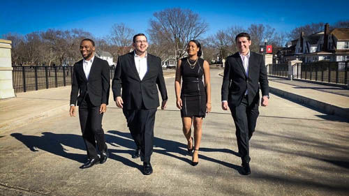 From left to right: Student Association President Khiree Cross, Vice President Devin Halicki, Treasurer Essence Coleman and Student Trustee Nathan Hays.
