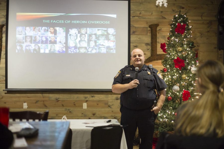 Steve Lekkas, DeKalb Police Department Patrol Division commander speaks at a December forum on the opioid epidemic in DeKalb.