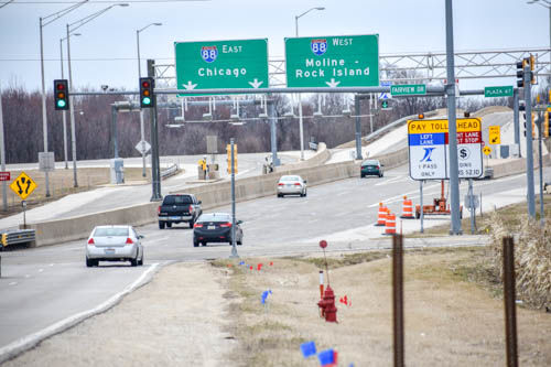 The entrance of I-88 off Annie Glidden Road. 