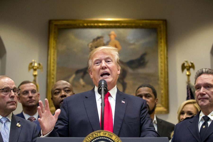 President Donald Trump speaks about H. R. 5682, the "First Step Act" in the Roosevelt Room of the White House in Washington, Wednesday, Nov. 14, 2018, which would reform America's prison system. (AP Photo/Andrew Harnik)