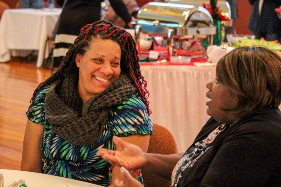 University faculty and staff enjoyed food and conversation with colleagues Thursday during the Presidents Holiday Appreciation Gathering in Altgeld Hall.
