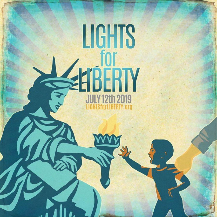 The logo for the Lights for Liberty protests