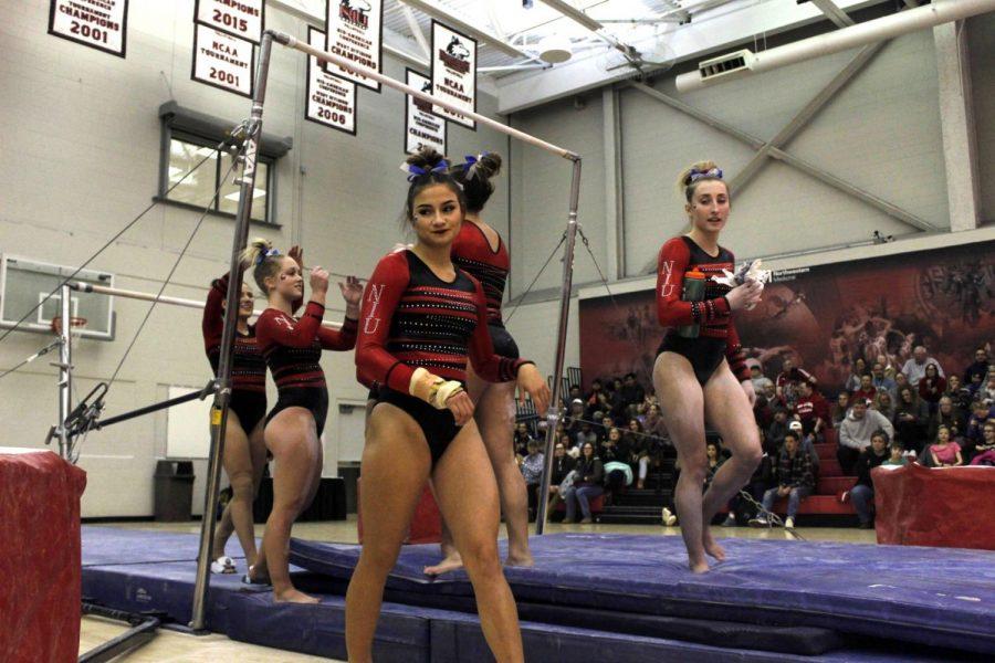 The Huskies prepare Friday for their annual Red/Black Intrasquad Meet in the Convocation Center.