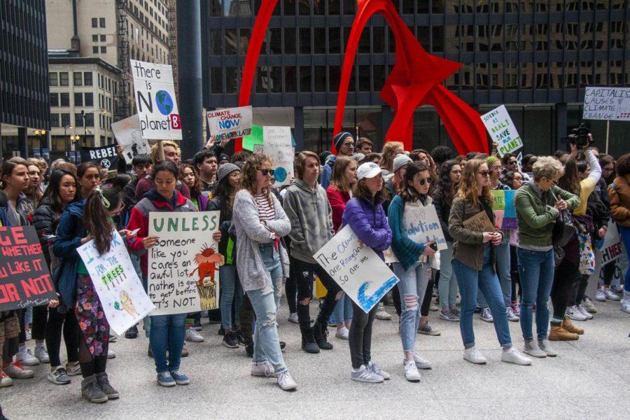 Protesters gather at a climate strike May 5 in Chicago to advocate for the federal government to focus on solving the climate change issue.