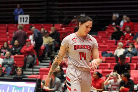 Sophomore Mikayla Brandon Wednesday during NIUs  85-79 loss to Ohio University at the Convocation Center.