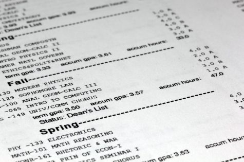 Generic academic transcript of a student who made the Dean's List.