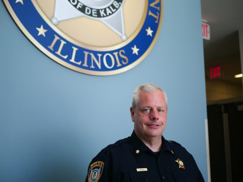 DeKalb Chief of Police Bob Redel stands in the main lobby of the DeKalb police station on Monday, June 15th. 