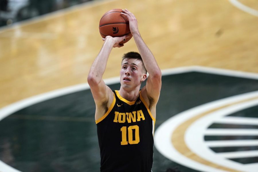 Iowa+guard+Joe+Wieskamp+shoots+against+Michigan+State+Saturday+in+the+first+half+of+an+NCAA+college+basketball+game+in+East+Lansing%2C+Michigan.